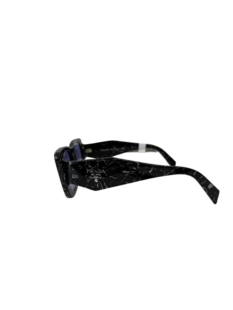 Prada Black Marble 08YSF Sunglasses W Purple Lens.
