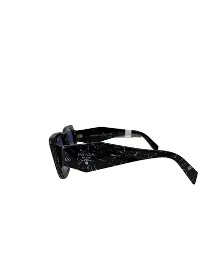 Prada Black Marble 08YSF Sunglasses W Purple Lens.