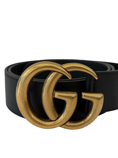 Gucci Black GG Marmont Leather Belt.
