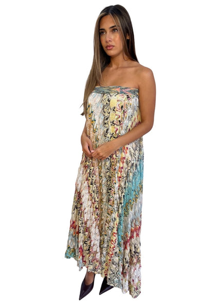 Missoni Multi-Colour Crochet Knit Maxi skirt. Size: 46