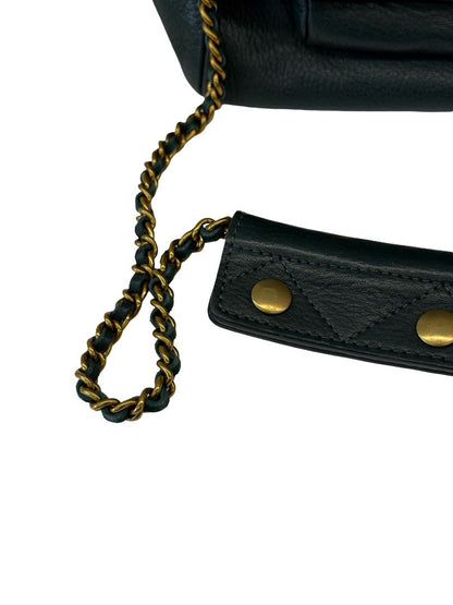 Jerome Dreyfuss Dark Green Lulu Leather Crossbody Bag.
