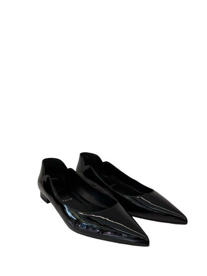 Christian Louboutin Black Hot Chickita Patent Flats. Size: 40.5