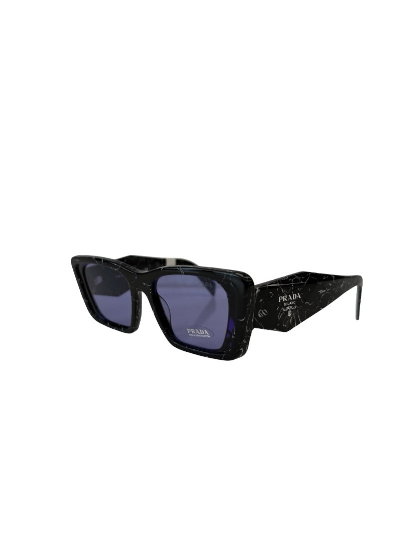 Prada Black Marble 08YSF Sunglasses W Purple Lens.