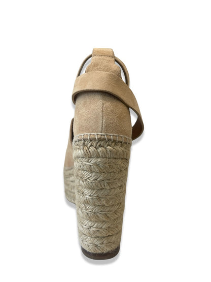 Chloe Nude Suede Wedge Heel. Size: 38
