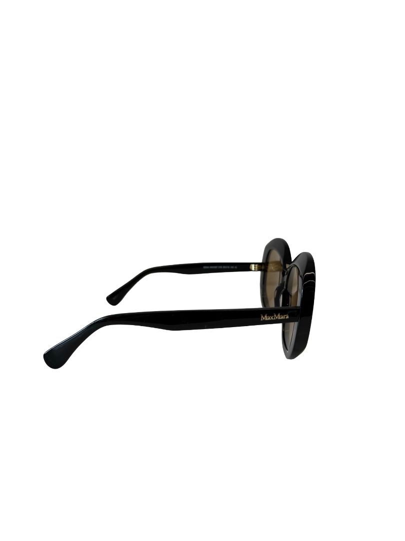 MaxMara Black/Orange 'Edna MM0087' Sunglasses W Gold Bridge.
