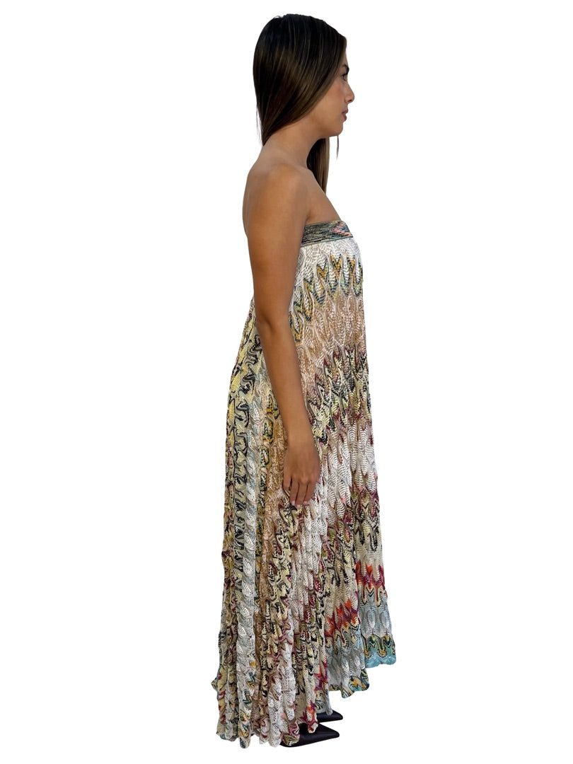 Missoni Multi-Colour Crochet Knit Maxi skirt. Size: 46