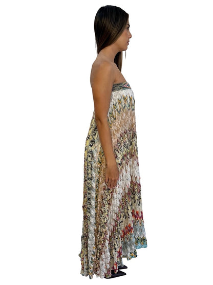 Missoni Multi-Colour Crochet Knit Maxi skirt. Size: 46