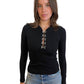 Dion Lee Black Half Clasp Long Sleeve. Size: XS