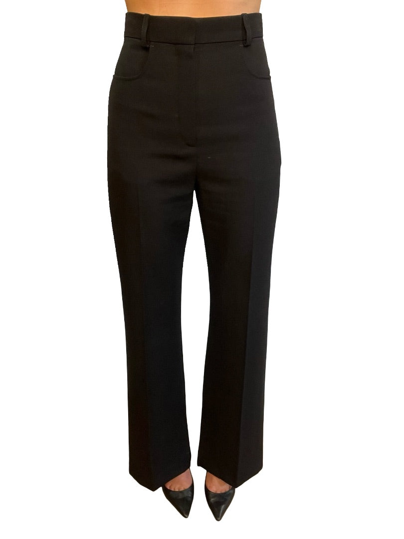 Jacquemus Black 'LE CHOUCHOU' High Waist Straight Leg Trousers. Size: 34