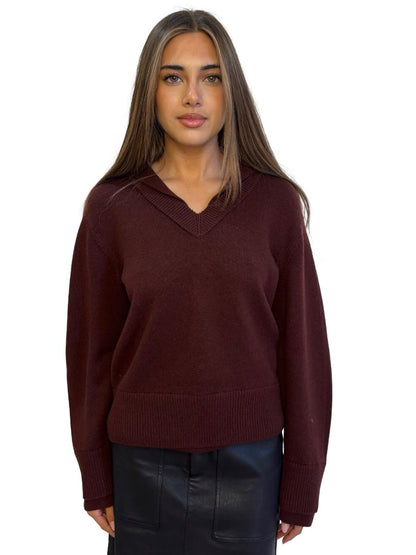 Vince Burgundy Brown Wool / Cashmere Knit Sweater. Size: XS/TP