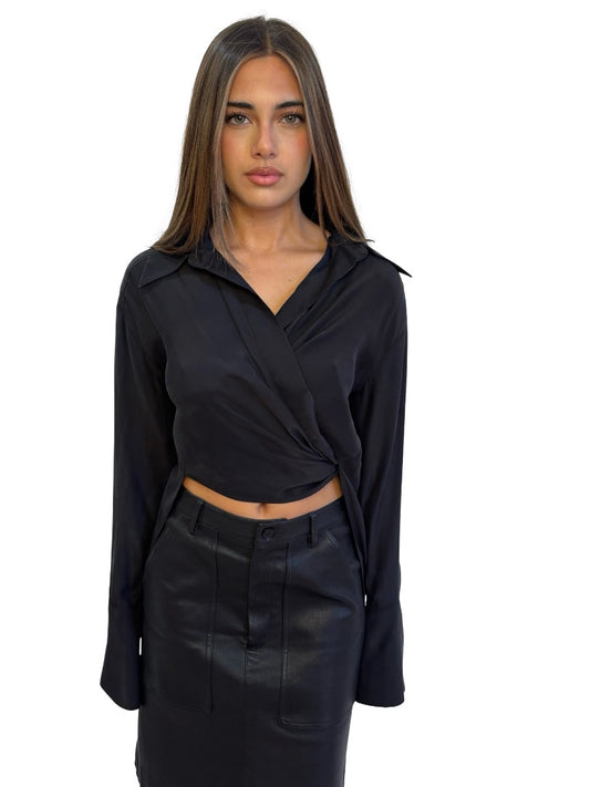 Gauge 81 Black Silk Shirt. Size: XS