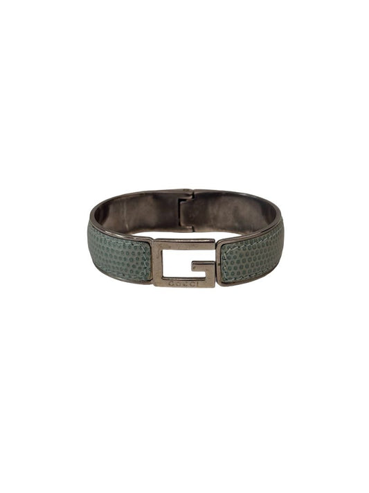 Gucci Pale Cyan Python Leather Bangle.