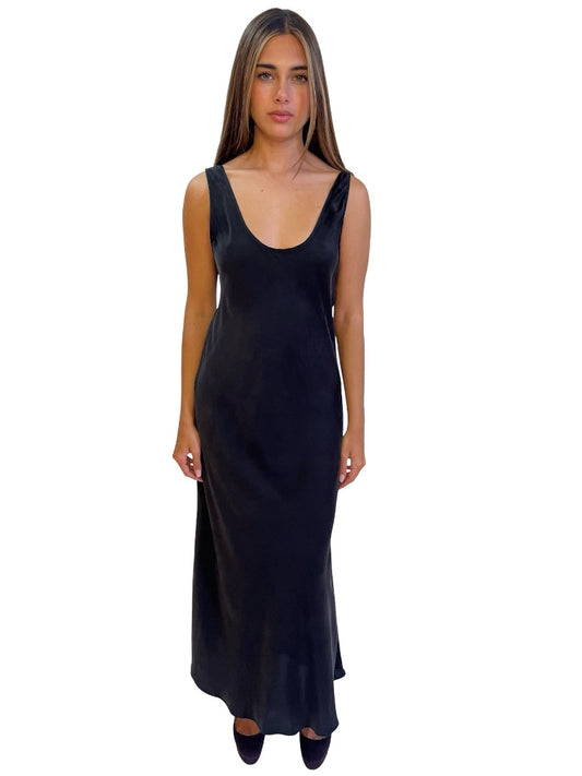 Silk Laundry Black Silk Scoop Dress. Size: S