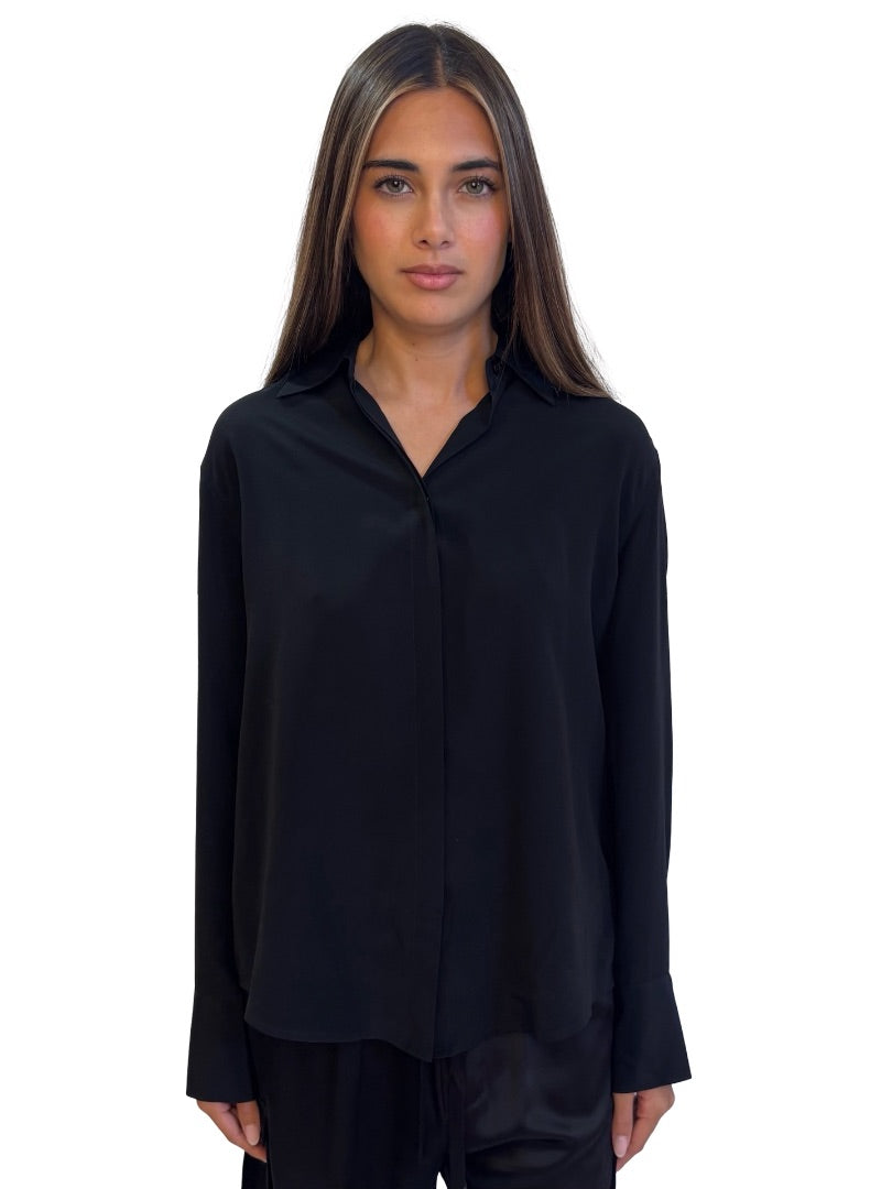 Scanlan Theodore Black Silk Shirt. Size: 8