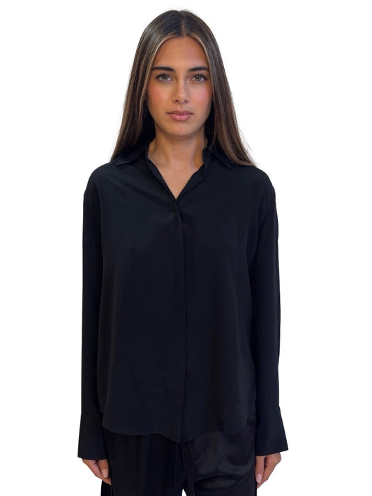 Scanlan Theodore Black Silk Shirt. Size: 8