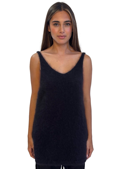 Willow Black Angora Singlet. Size: L