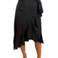 Zimmermann Black Asymmetrical Layer Skirt w/ Waist Tie. Size: 0