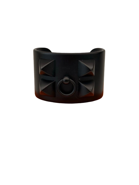 Hermes Black Matte 'Collier de Chien' Cuff.