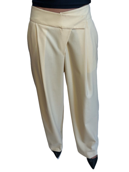 Esse Studios Yellow Asymmetric 'Delphi' Trousers. Size: 10