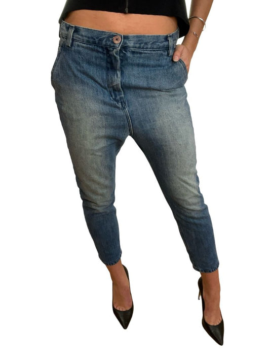 Scanlan Theodore Light Denim Low Crotch Drop Jeans. Size: 8