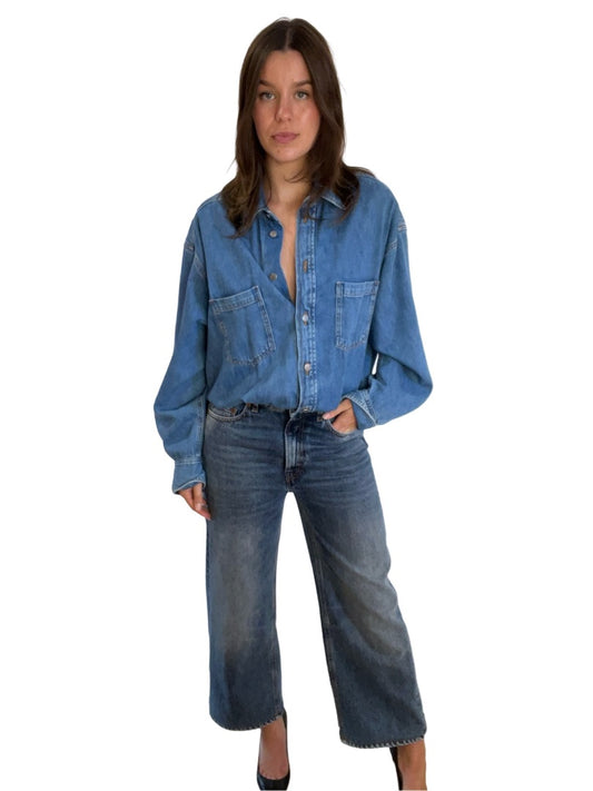 Haikure Blue Denim Jumpsuit Jean & Shirt Onepiece. Size: S