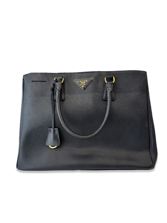 Prada Black Galleria Saffiano Leather Bag. Size: Large