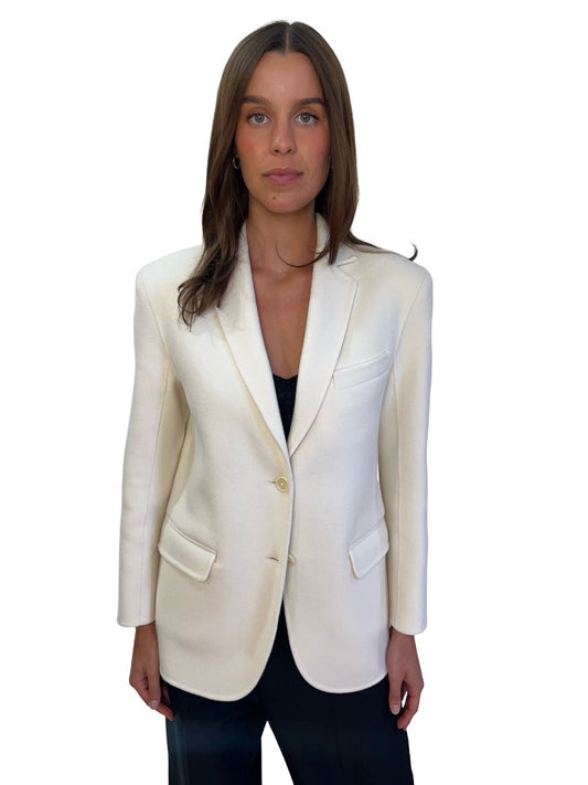 Anine Bing Cream Wool & Cashmere 'Quinn' Blazer. Size: XXS