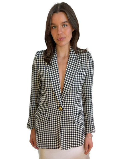 Smythe Black / White Check Wool Blazer. Size: 4