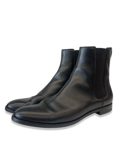 Sergio Rossi Black Leather Chelsea Ankle Boots. Size: 41