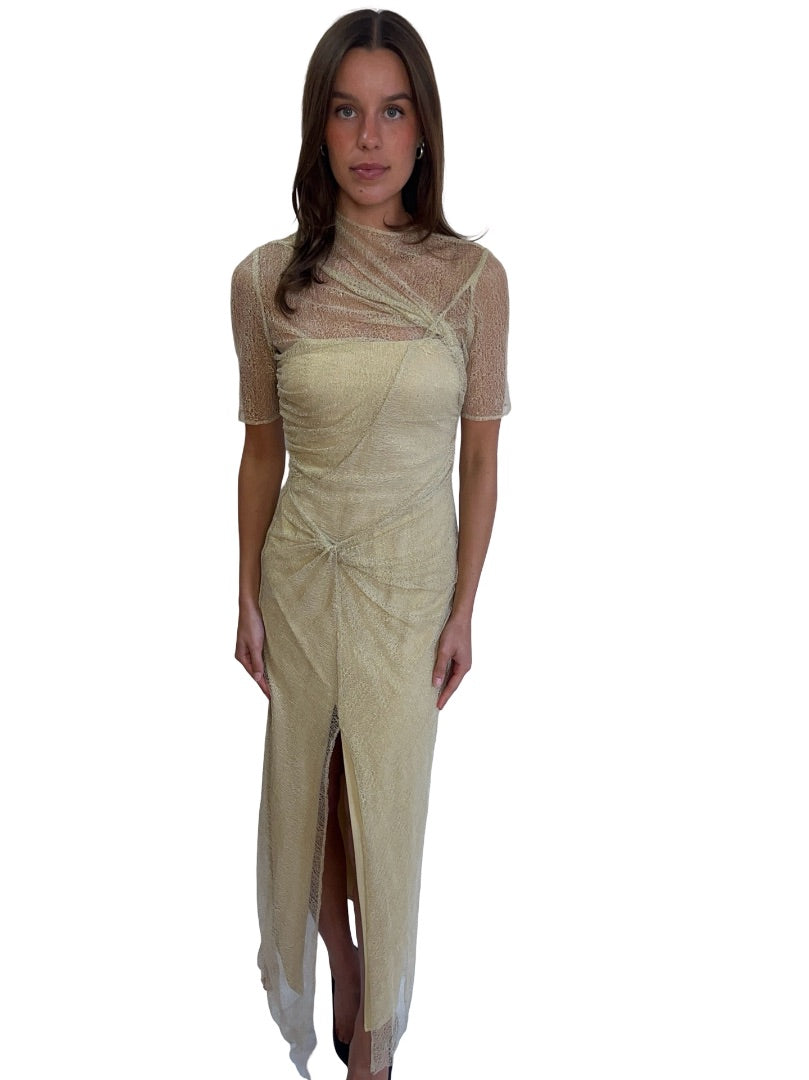 Camilla and Marc Gold 'Avery Lace Twist Dress'. Size: 8
