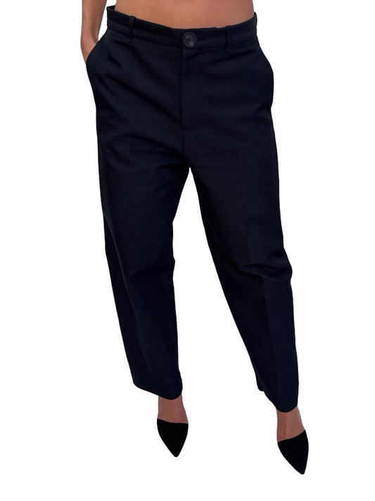 Balenciaga Black Pleated Trousers. Size: 46