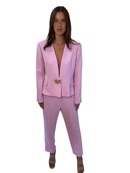 Carla Zampatti Pink Orchid Crepe Milan Jacket & Pant Set. Size: 12