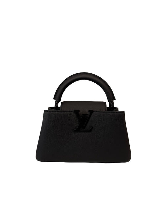 Louis Vuitton Black 'Capucines East-West Mini' Crossbody Handbag.