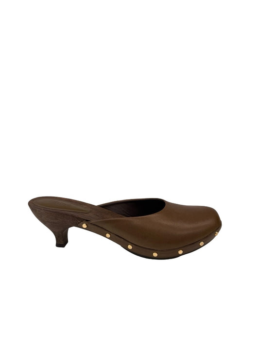 Chloe Olive 'Judith' Studded Clog Mules. Size: 40