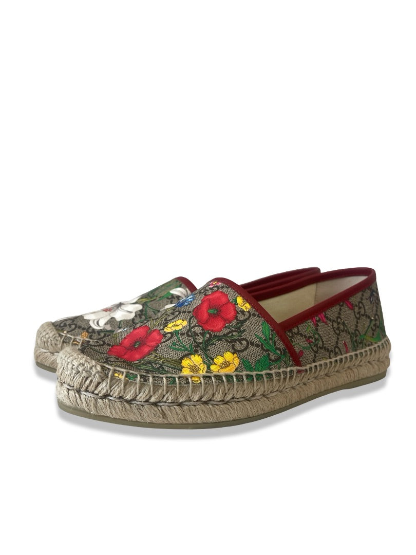 Gucci Multicoloured Floral Espadrille Flats. Size: 38