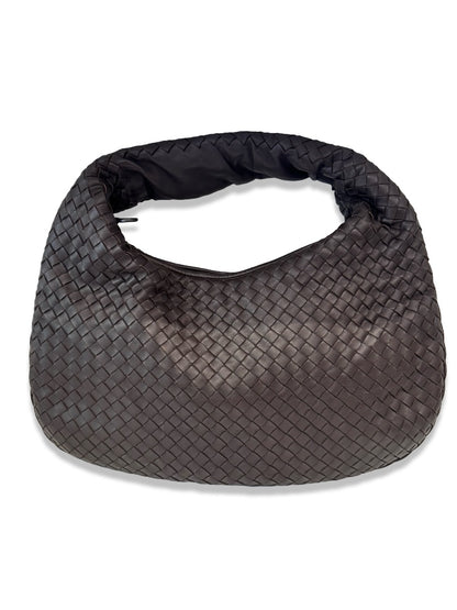 Bottega Veneta Brown Intrecciato Leather Hobo Bag.
