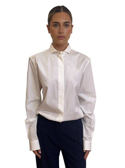 Dolce & Gabbana White Classic Shirt W Thin Collar. Size: 44