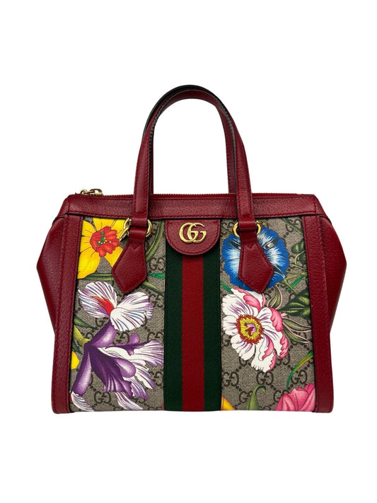 Gucci Floral Ophidia Top Handle Leather Handbag