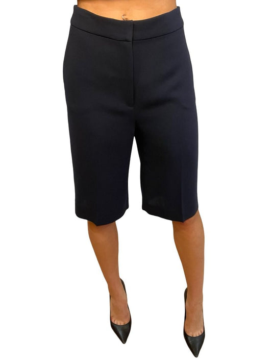 Carla Zampatti Navy Long Suit Shorts. Size: 6