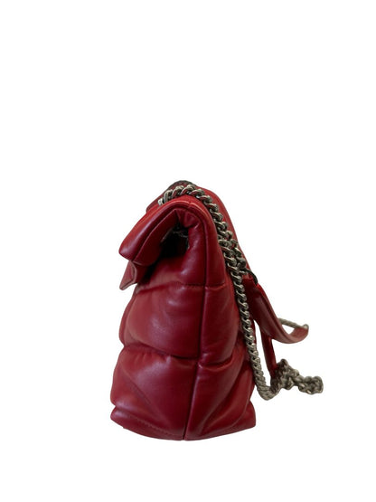 Yves Saint Laurent Red Quilted Loulou Lambskin Bag