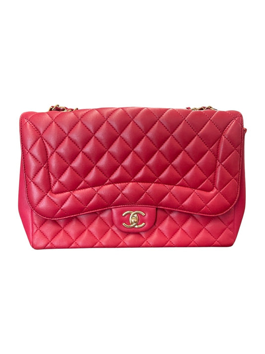 Chanel Red Quilted Mademoiselle Chic Flap. Size: Jumbo