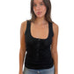 Dolce & Gabbana Black Sleeveless T-Shirt w Front Buttons. Size: 40
