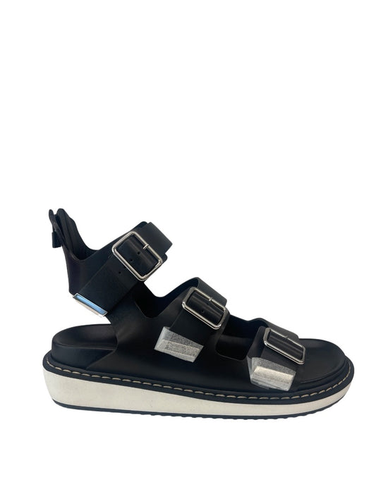 Givenchy Black Sandals w Ankle Strap and Silver Buckles. Size: 42