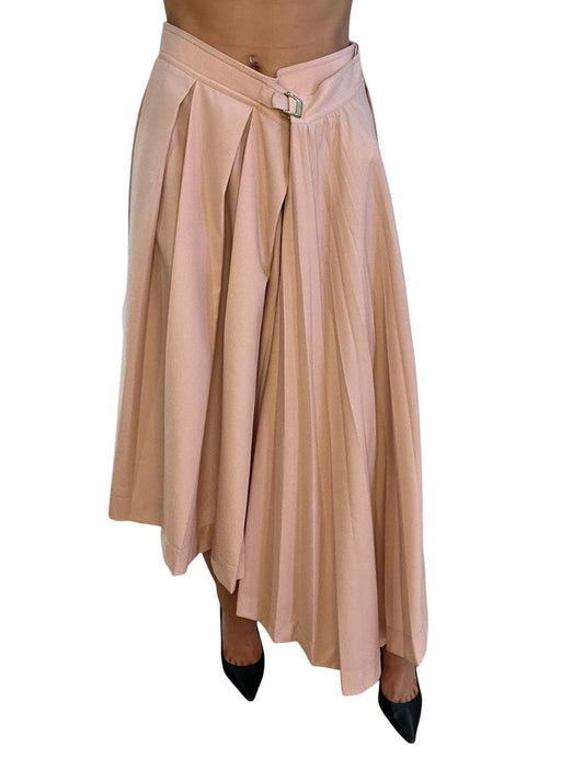 Celine Pink Asymmetric Pleated Skirt. Size: 36
