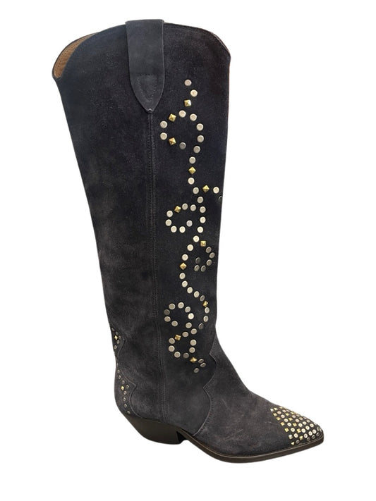 Isabel Marant Blue Suede Studded Boots. Size: 37