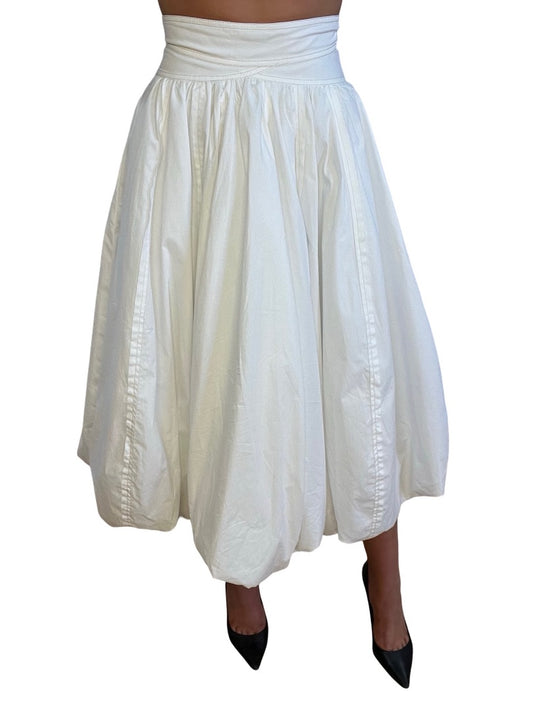 Aje White Long Bubble Skirt. Size: 6