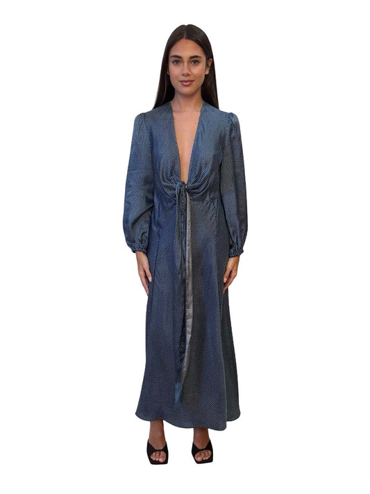 Scanlan Theodore Blue / Grey Printed Twill Dress. Size: 8