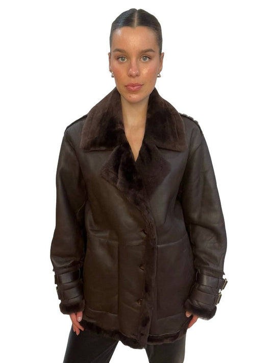 Sass & Bide Brown Suede/Leather 'Wanna Be Good' Jacket. Size: L