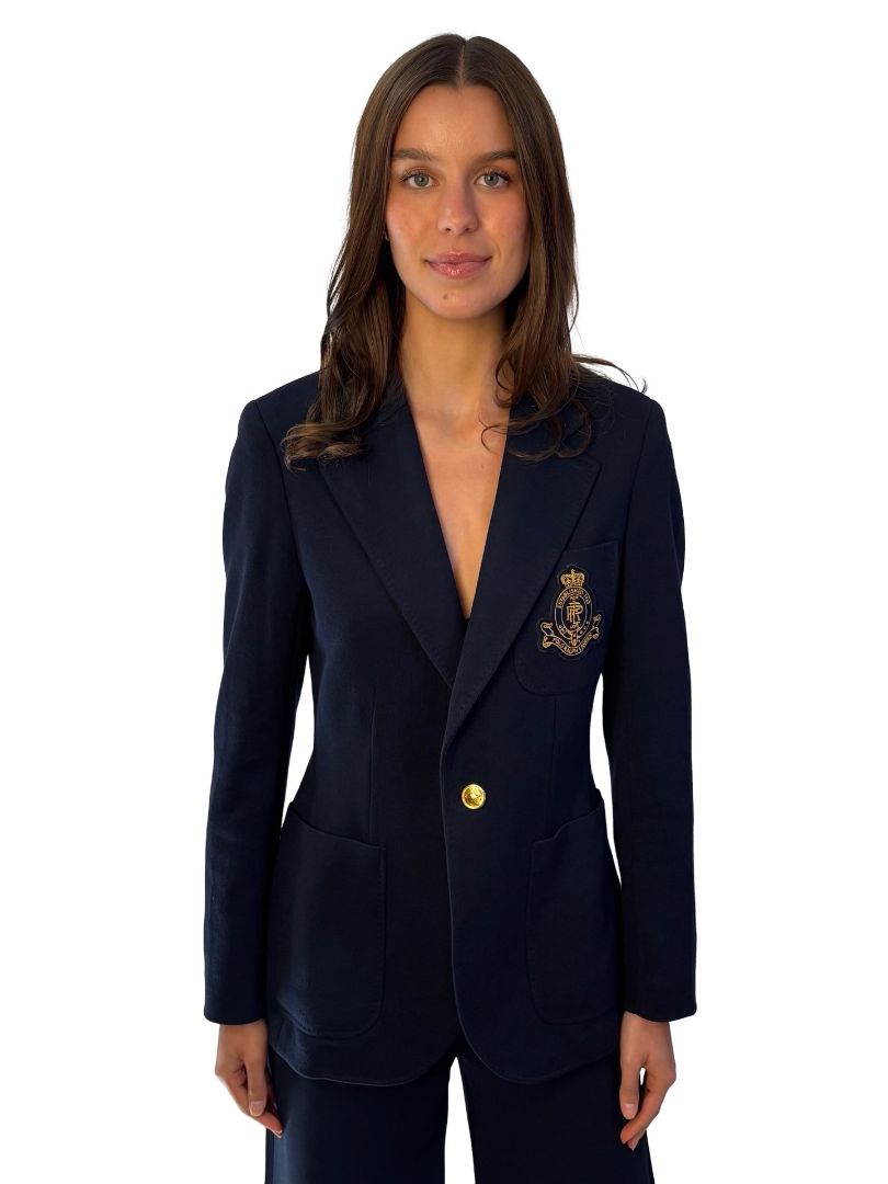 Polo Ralph Lauren Navy Logo Pocket Blazer. Size: 6