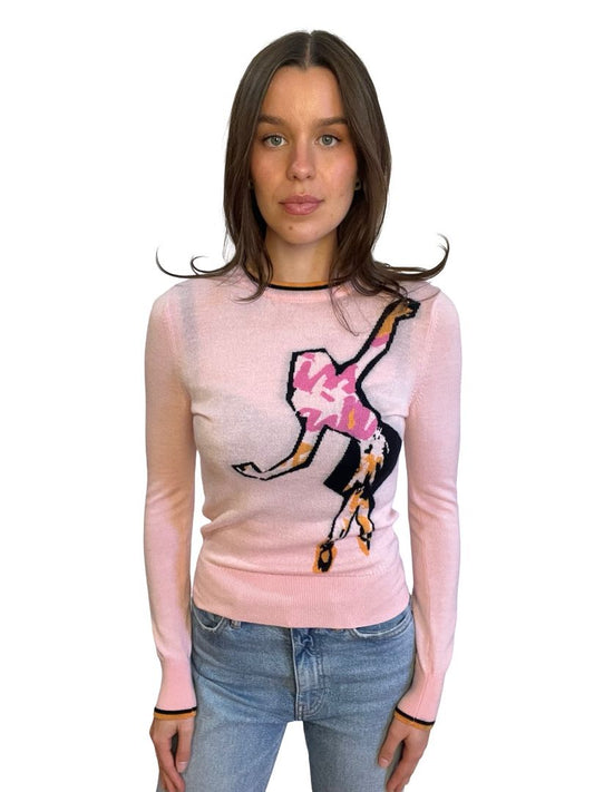 Zimmermann Pink 'Dancer Intarsia' Merino Wool Sweater. Size: 0